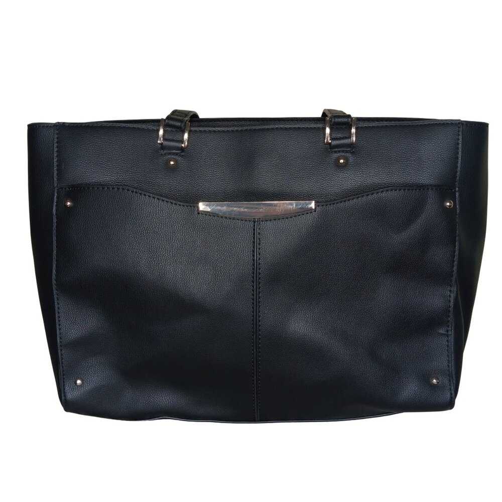 Ann Taylor Leather Briefcase Inspired Black Handbag Tote Purse Carryall